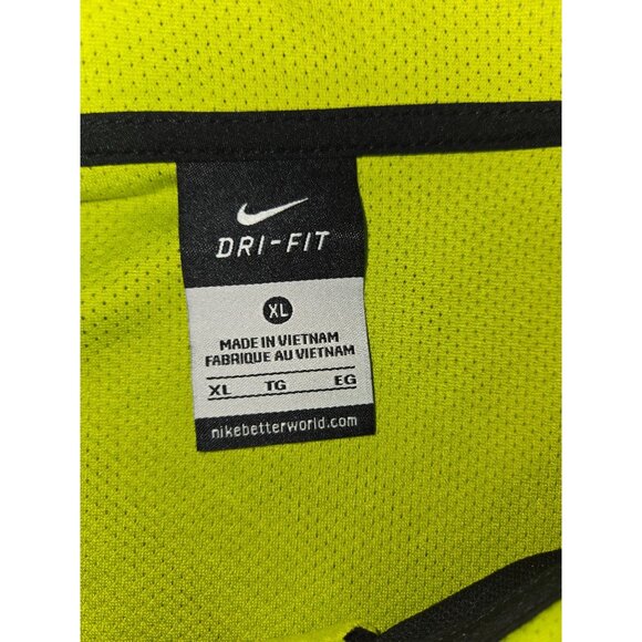 Nike Dri-Fit Half-Zip Jacket XL Pullover Black & Fluorescent Yellow Lightweight - Picture 5 of 9